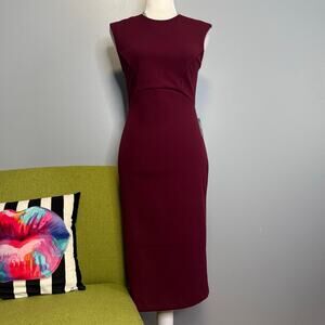 Express Maroon Sleeveless Midi Sheath Dress NEW XS Cocktail Work
